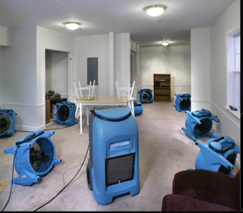 Air movers and dehumidifier setup for Water Extraction & Removal in Reynoldsburg