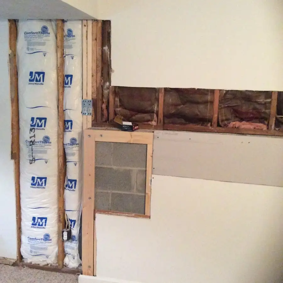 Wall insulation replacement during Basement Flood Cleanup in Reynoldsburg